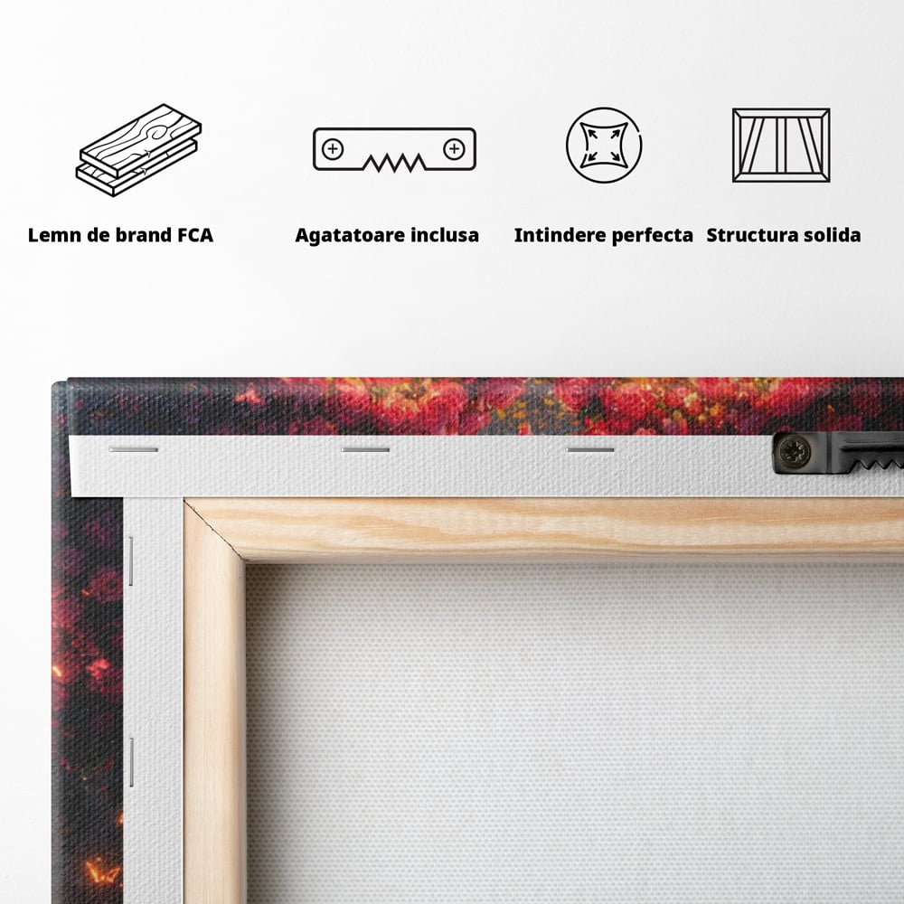 Tablou Canvas Premium, LuxCanva® E1064, Sub Coroana Iubirii, Dragoste, Inima, Iubire, Flori, Legamant, Ritual, Padure, Magie, Juramant, Logodna, Scantei, Arta, Living, Dormitor