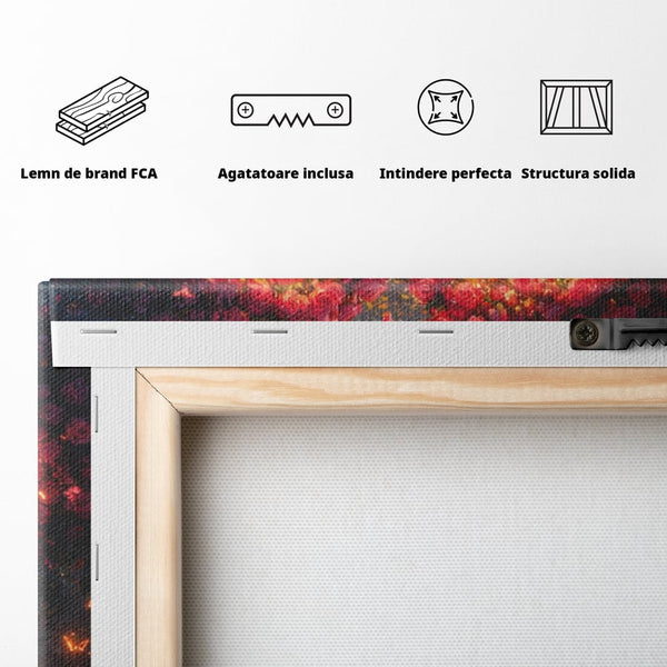 Tablou Canvas Premium, LuxCanva® E1064, Sub Coroana Iubirii, Dragoste, Inima, Iubire, Flori, Legamant, Ritual, Padure, Magie, Juramant, Logodna, Scantei, Arta, Living, Dormitor