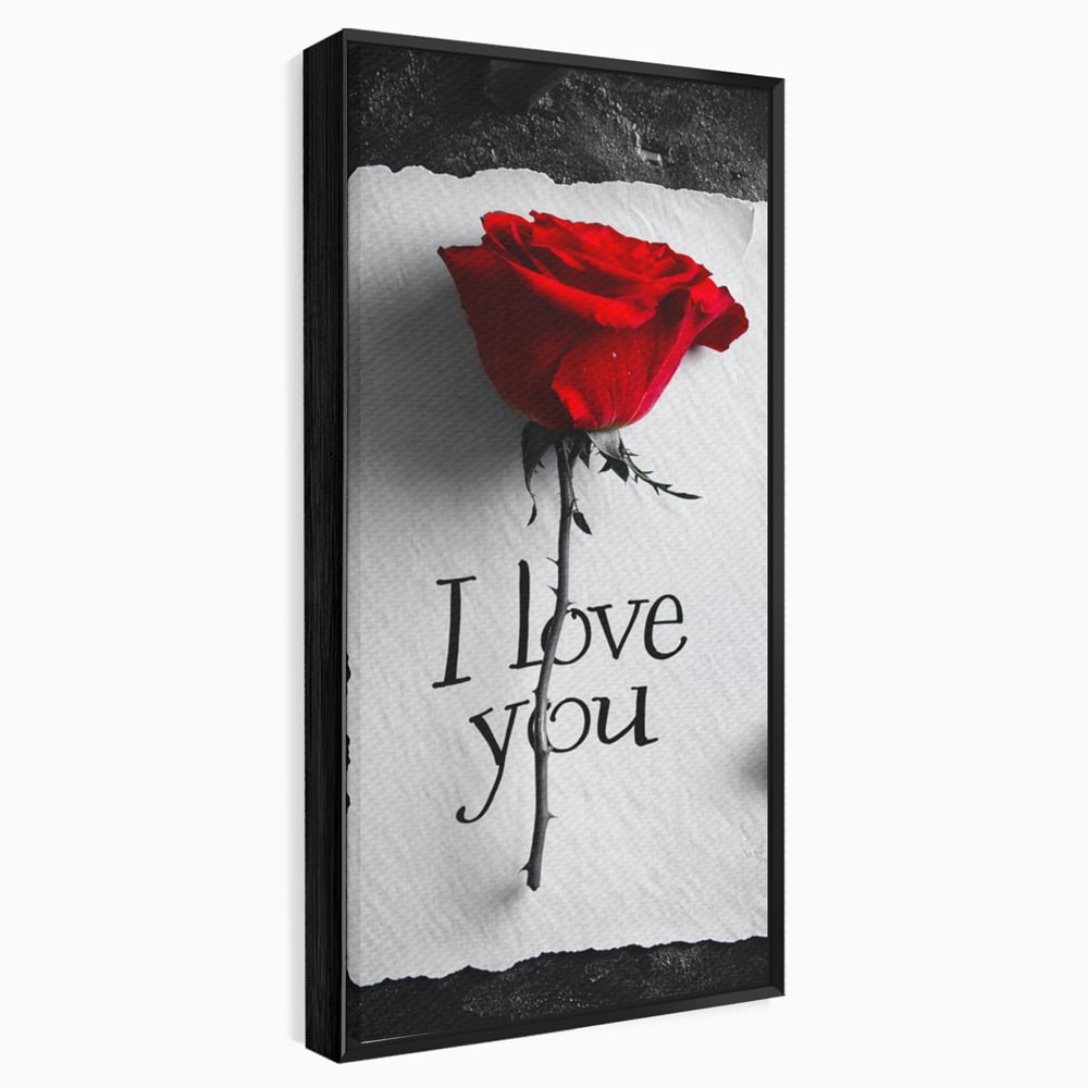 Tablou Canvas Premium, LuxCanva® E1066, Un „Te Iubesc” Nemuritor, Dragoste, Inima, Iubire, Declaratie, Trandafir, Mesaj, Promisiune, Pasiune, Romantism, Fericire, Living, Dormitor