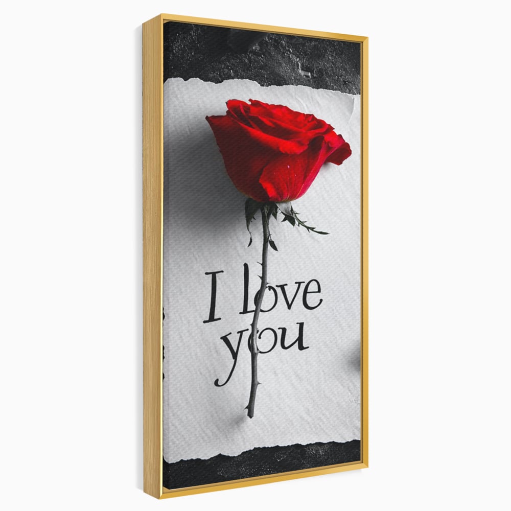 Tablou Canvas Premium, LuxCanva® E1066, Un „Te Iubesc” Nemuritor, Dragoste, Inima, Iubire, Declaratie, Trandafir, Mesaj, Promisiune, Pasiune, Romantism, Fericire, Living, Dormitor