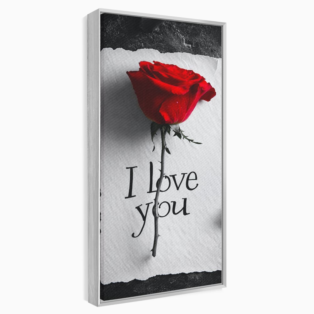 Tablou Canvas Premium, LuxCanva® E1066, Un „Te Iubesc” Nemuritor, Dragoste, Inima, Iubire, Declaratie, Trandafir, Mesaj, Promisiune, Pasiune, Romantism, Fericire, Living, Dormitor