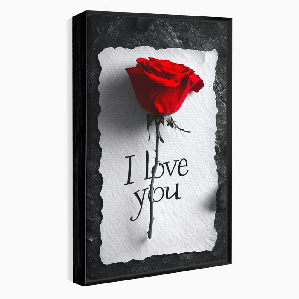 Tablou Canvas Premium, LuxCanva® E1066, Un „Te Iubesc” Nemuritor, Dragoste, Inima, Iubire, Declaratie, Trandafir, Mesaj, Promisiune, Pasiune, Romantism, Fericire, Living, Dormitor
