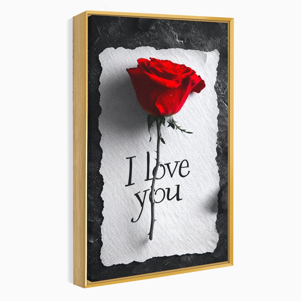 Tablou Canvas Premium, LuxCanva® E1066, Un „Te Iubesc” Nemuritor, Dragoste, Inima, Iubire, Declaratie, Trandafir, Mesaj, Promisiune, Pasiune, Romantism, Fericire, Living, Dormitor