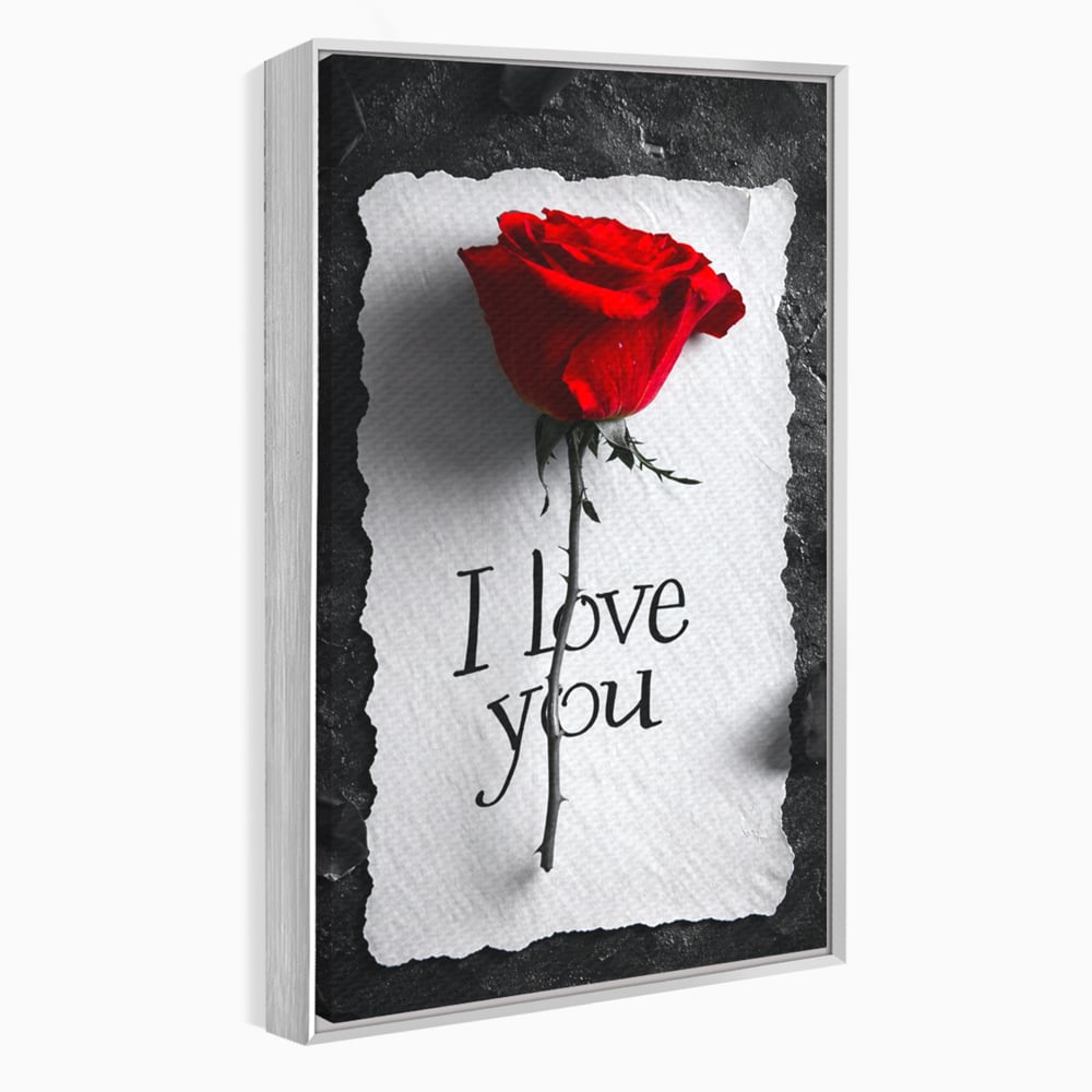 Tablou Canvas Premium, LuxCanva® E1066, Un „Te Iubesc” Nemuritor, Dragoste, Inima, Iubire, Declaratie, Trandafir, Mesaj, Promisiune, Pasiune, Romantism, Fericire, Living, Dormitor