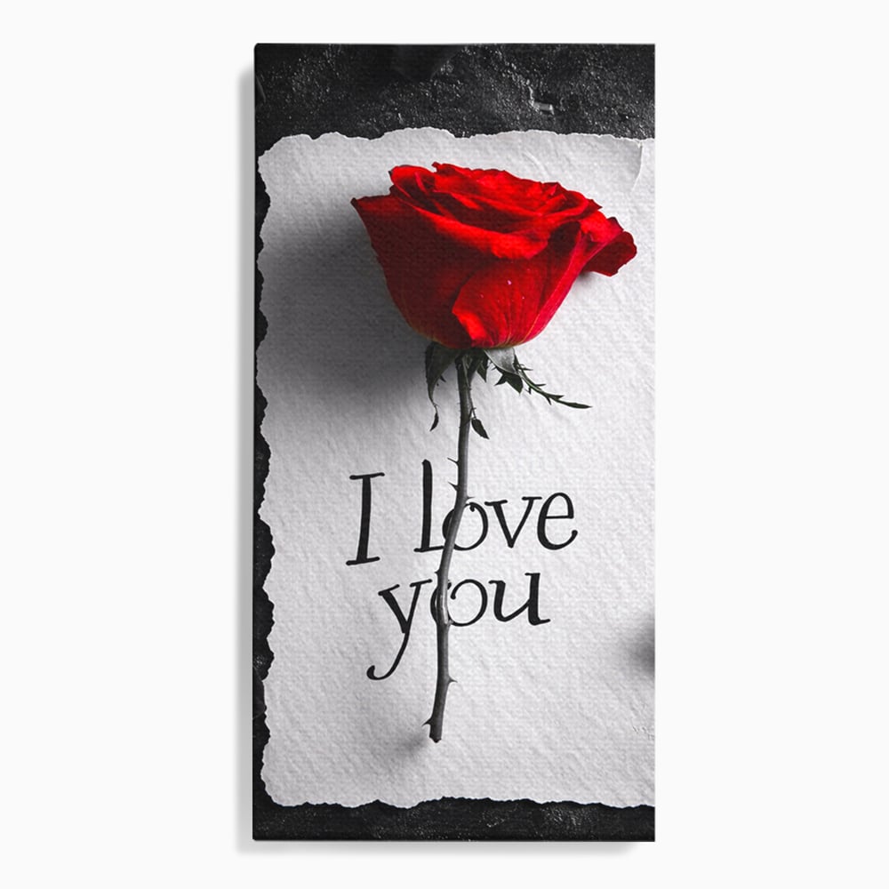 Tablou Canvas Premium, LuxCanva® E1066, Un „Te Iubesc” Nemuritor, Dragoste, Inima, Iubire, Declaratie, Trandafir, Mesaj, Promisiune, Pasiune, Romantism, Fericire, Living, Dormitor