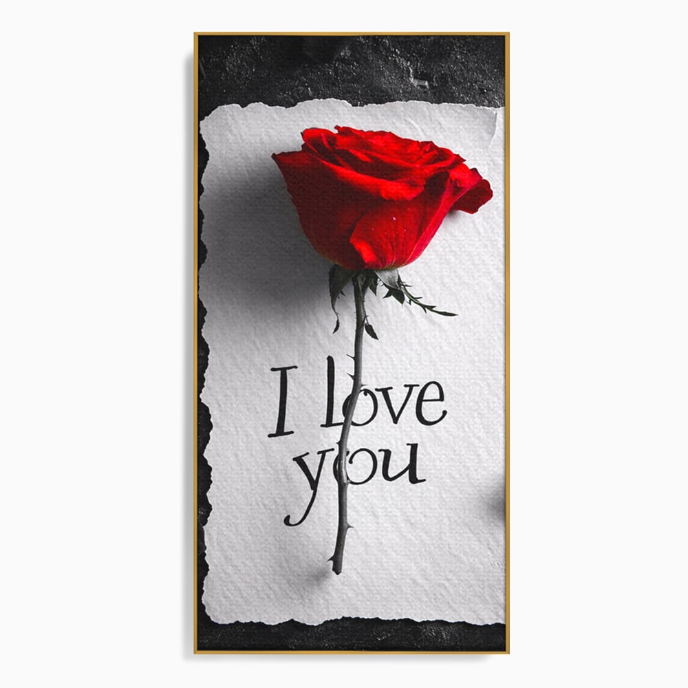 Tablou Canvas Premium, LuxCanva® E1066, Un „Te Iubesc” Nemuritor, Dragoste, Inima, Iubire, Declaratie, Trandafir, Mesaj, Promisiune, Pasiune, Romantism, Fericire, Living, Dormitor
