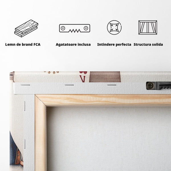 Tablou Canvas Premium, LuxCanva® E1068, Rege si Regina in Iubire, Dragoste, Eternitate, Carti, Joc, Rege, Regina, Inima, Pereche, Destinat, Casatorie, Nunta, Legamant, Living, Dormitor