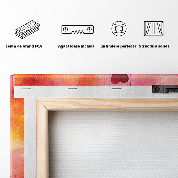 Tablou Canvas Premium, LuxCanva® E1073, Dragoste Fara Sfarsit, Dragoste, Inima, Lumina, Calatorie, Cuplu, Apus, Orizont, Cer, Promisiune, Eternitate, Barbat, Femeie, Living, Dormitor