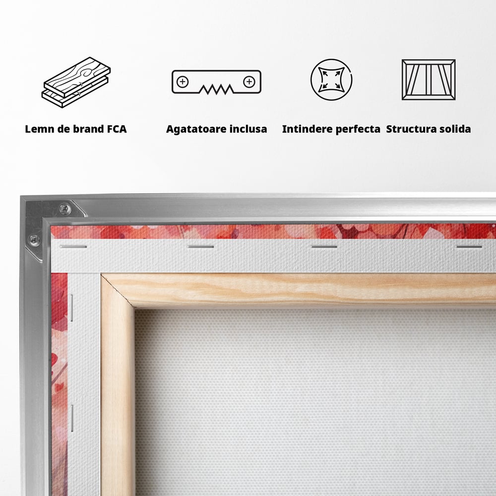 Tablou Canvas Premium, LuxCanva® E1074, Cand Natura Iubeste, Dragoste, Inima, Copac, Padure, Arta, Romantica, Peisaj, Legatura, Parc, Primavara, Radacini, Pamant, Living, Dormitor