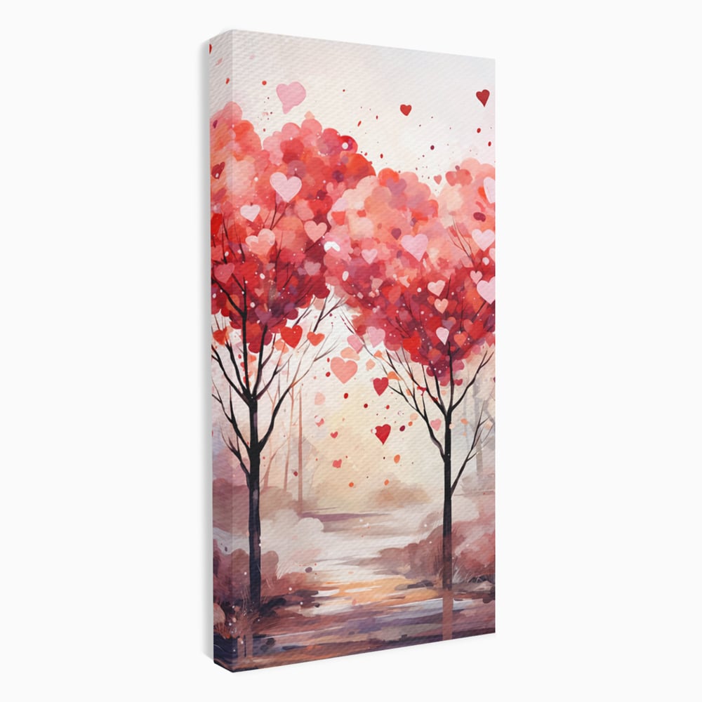 Tablou Canvas Premium, LuxCanva® E1074, Cand Natura Iubeste, Dragoste, Inima, Copac, Padure, Arta, Romantica, Peisaj, Legatura, Parc, Primavara, Radacini, Pamant, Living, Dormitor