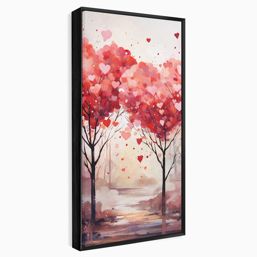 Tablou Canvas Premium, LuxCanva® E1074, Cand Natura Iubeste, Dragoste, Inima, Copac, Padure, Arta, Romantica, Peisaj, Legatura, Parc, Primavara, Radacini, Pamant, Living, Dormitor