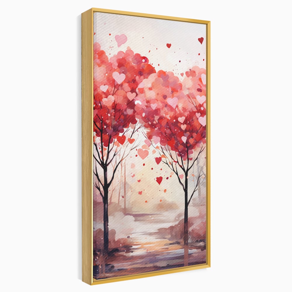 Tablou Canvas Premium, LuxCanva® E1074, Cand Natura Iubeste, Dragoste, Inima, Copac, Padure, Arta, Romantica, Peisaj, Legatura, Parc, Primavara, Radacini, Pamant, Living, Dormitor