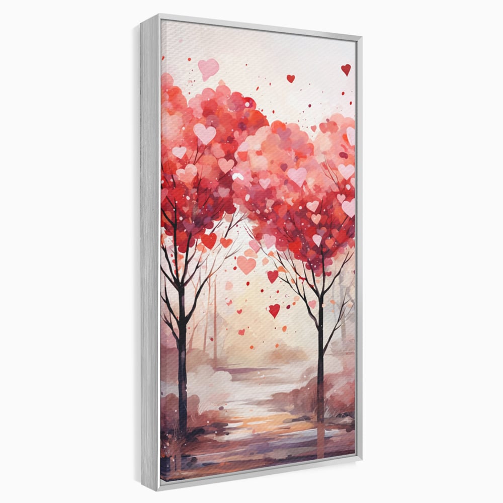Tablou Canvas Premium, LuxCanva® E1074, Cand Natura Iubeste, Dragoste, Inima, Copac, Padure, Arta, Romantica, Peisaj, Legatura, Parc, Primavara, Radacini, Pamant, Living, Dormitor