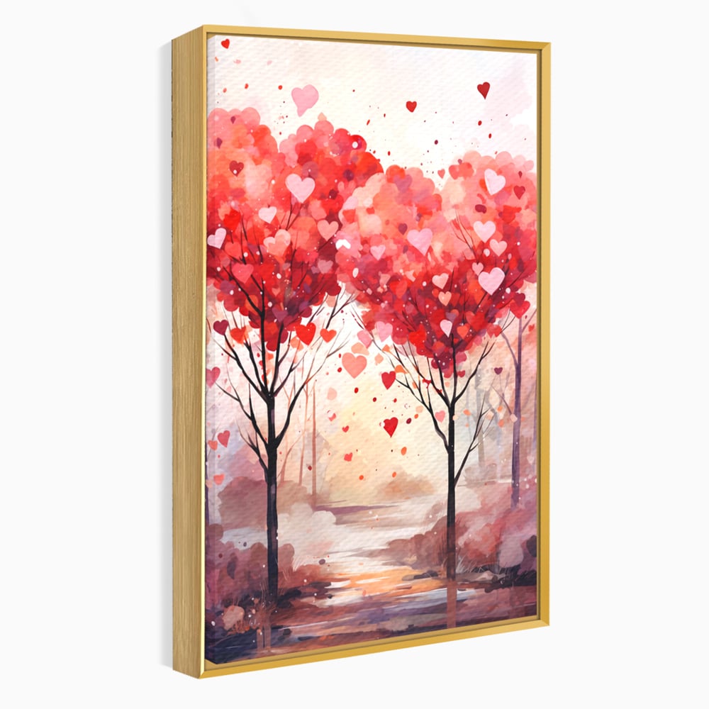 Tablou Canvas Premium, LuxCanva® E1074, Cand Natura Iubeste, Dragoste, Inima, Copac, Padure, Arta, Romantica, Peisaj, Legatura, Parc, Primavara, Radacini, Pamant, Living, Dormitor