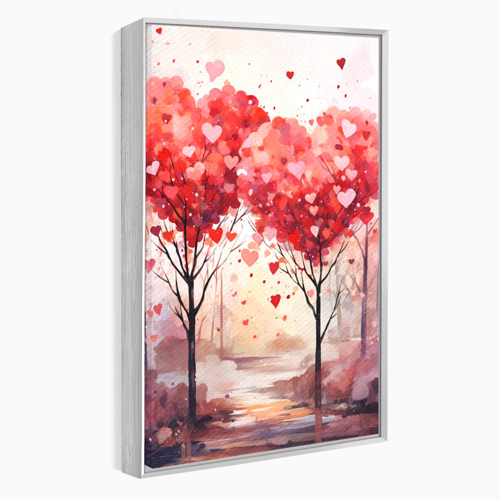 Tablou Canvas Premium, LuxCanva® E1074, Cand Natura Iubeste, Dragoste, Inima, Copac, Padure, Arta, Romantica, Peisaj, Legatura, Parc, Primavara, Radacini, Pamant, Living, Dormitor
