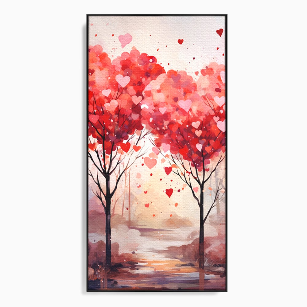 Tablou Canvas Premium, LuxCanva® E1074, Cand Natura Iubeste, Dragoste, Inima, Copac, Padure, Arta, Romantica, Peisaj, Legatura, Parc, Primavara, Radacini, Pamant, Living, Dormitor