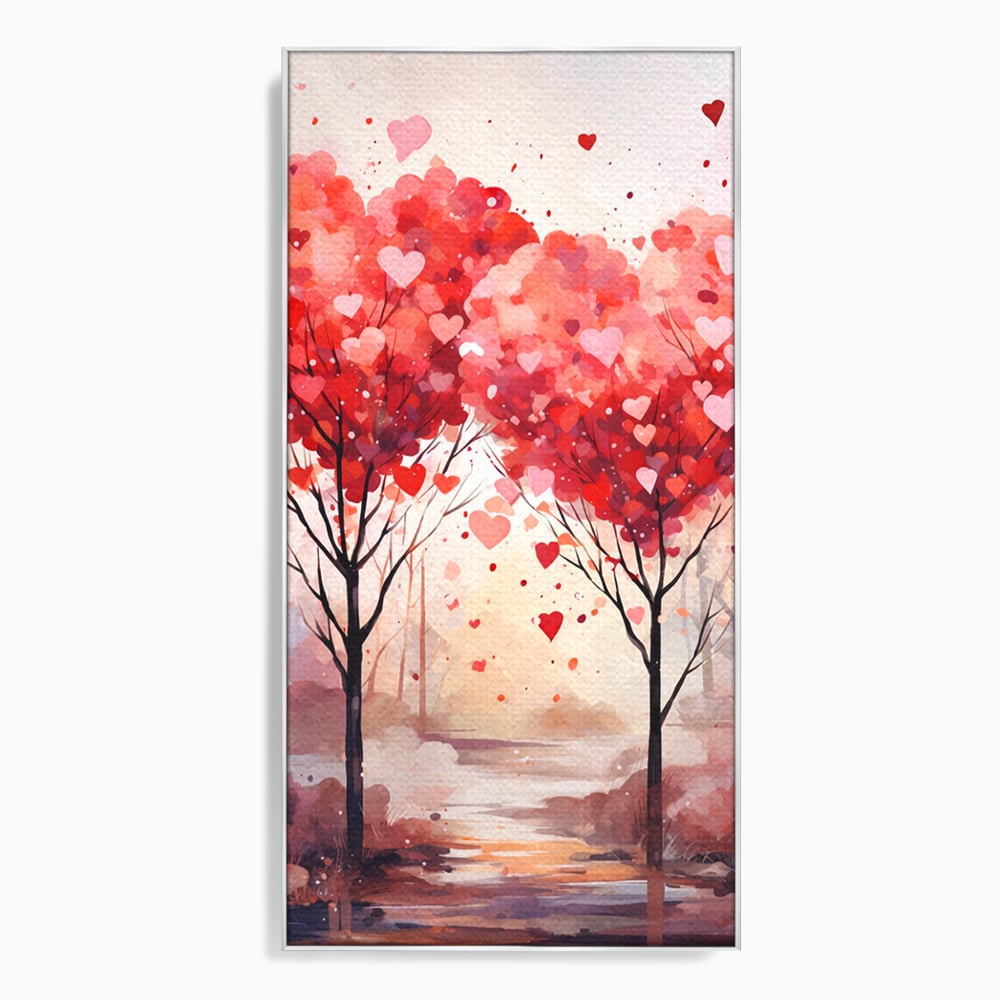 Tablou Canvas Premium, LuxCanva® E1074, Cand Natura Iubeste, Dragoste, Inima, Copac, Padure, Arta, Romantica, Peisaj, Legatura, Parc, Primavara, Radacini, Pamant, Living, Dormitor