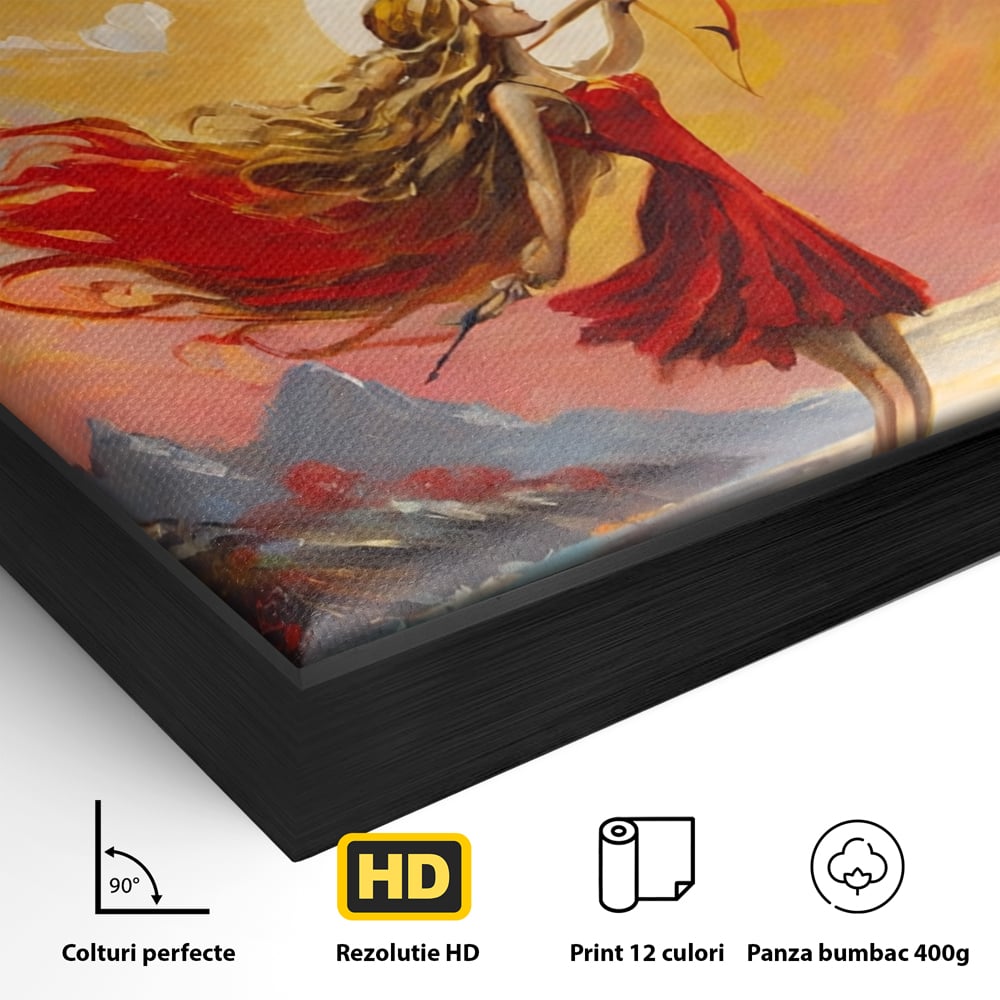 Tablou Canvas Premium, LuxCanva® E1075, Arcasa Iubirii, Dragoste, Inima, Arc, Sageata, Cupidon, Zbor, Putere, Sorinta, Implinire, Magie, Cer, Iubire, Vesnicie, Tandrete, Living, Dormitor