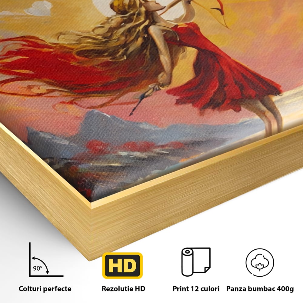 Tablou Canvas Premium, LuxCanva® E1075, Arcasa Iubirii, Dragoste, Inima, Arc, Sageata, Cupidon, Zbor, Putere, Sorinta, Implinire, Magie, Cer, Iubire, Vesnicie, Tandrete, Living, Dormitor