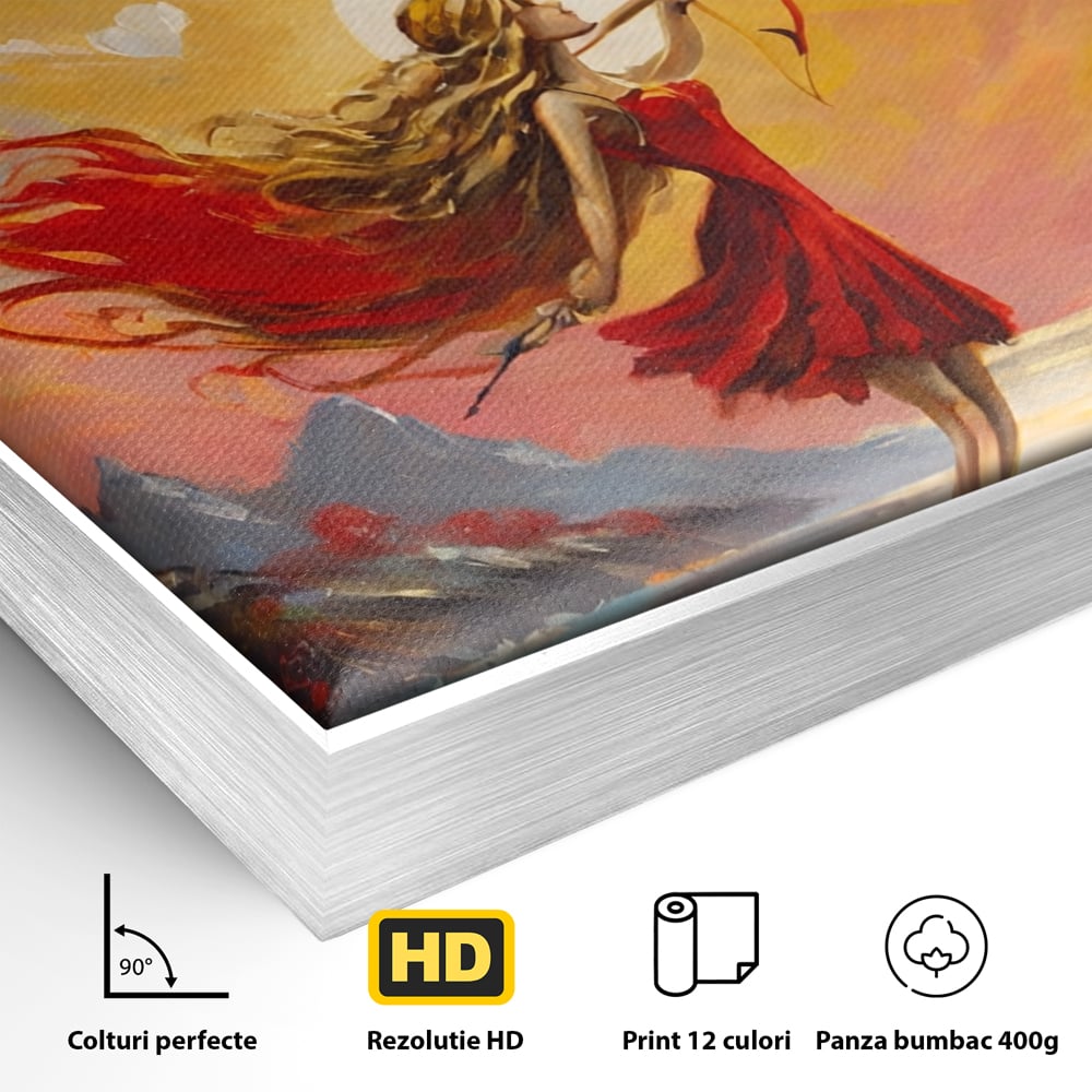 Tablou Canvas Premium, LuxCanva® E1075, Arcasa Iubirii, Dragoste, Inima, Arc, Sageata, Cupidon, Zbor, Putere, Sorinta, Implinire, Magie, Cer, Iubire, Vesnicie, Tandrete, Living, Dormitor