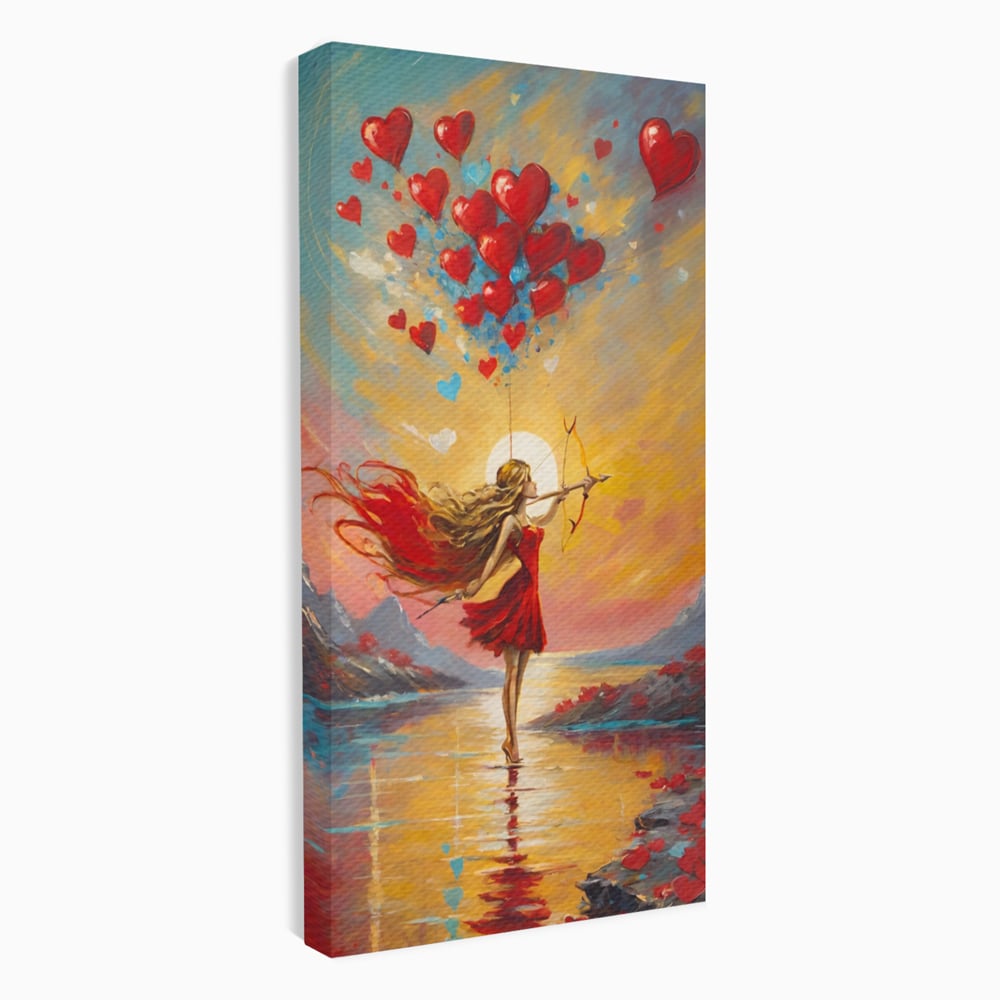 Tablou Canvas Premium, LuxCanva® E1075, Arcasa Iubirii, Dragoste, Inima, Arc, Sageata, Cupidon, Zbor, Putere, Sorinta, Implinire, Magie, Cer, Iubire, Vesnicie, Tandrete, Living, Dormitor
