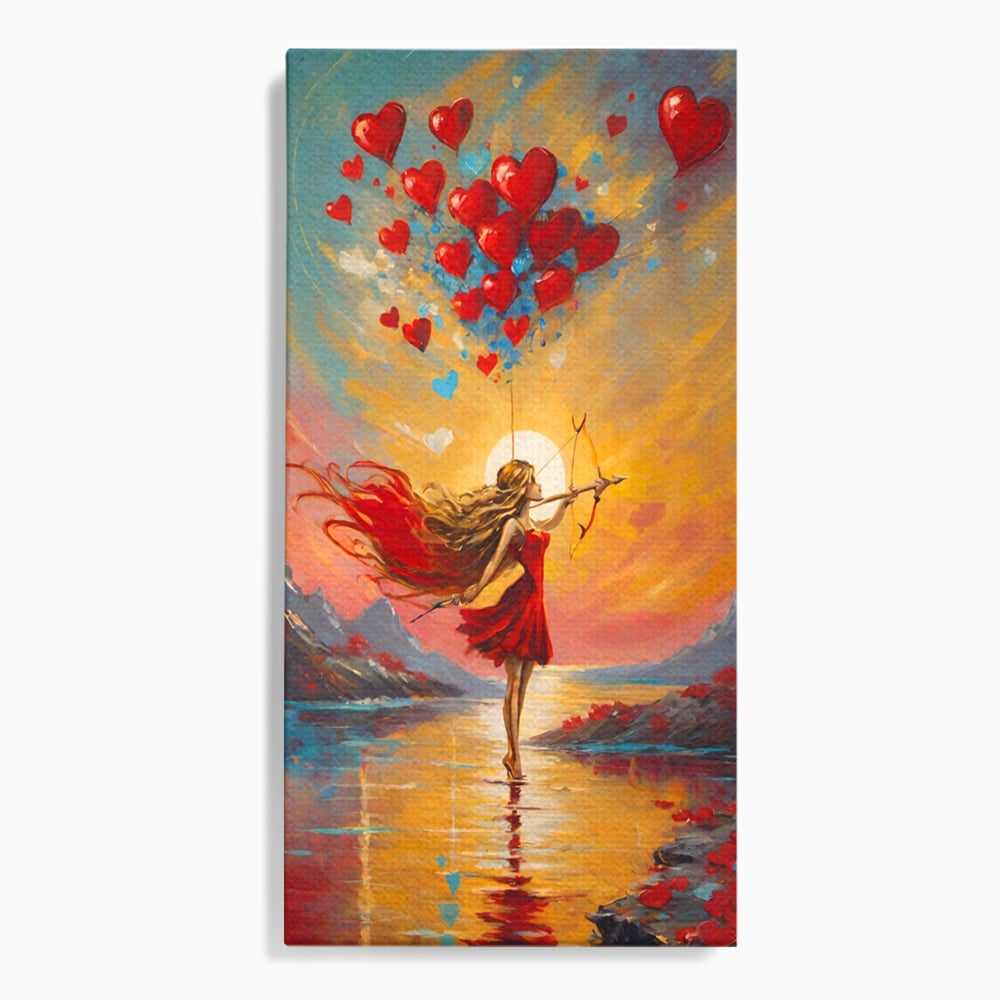 Tablou Canvas Premium, LuxCanva® E1075, Arcasa Iubirii, Dragoste, Inima, Arc, Sageata, Cupidon, Zbor, Putere, Sorinta, Implinire, Magie, Cer, Iubire, Vesnicie, Tandrete, Living, Dormitor