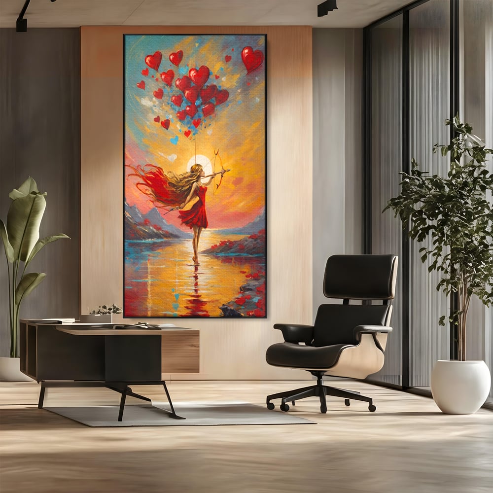 Tablou Canvas Premium, LuxCanva® E1075, Arcasa Iubirii, Dragoste, Inima, Arc, Sageata, Cupidon, Zbor, Putere, Sorinta, Implinire, Magie, Cer, Iubire, Vesnicie, Tandrete, Living, Dormitor