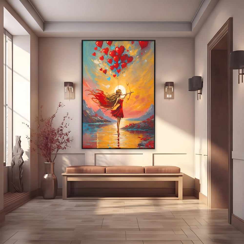Tablou Canvas Premium, LuxCanva® E1075, Arcasa Iubirii, Dragoste, Inima, Arc, Sageata, Cupidon, Zbor, Putere, Sorinta, Implinire, Magie, Cer, Iubire, Vesnicie, Tandrete, Living, Dormitor