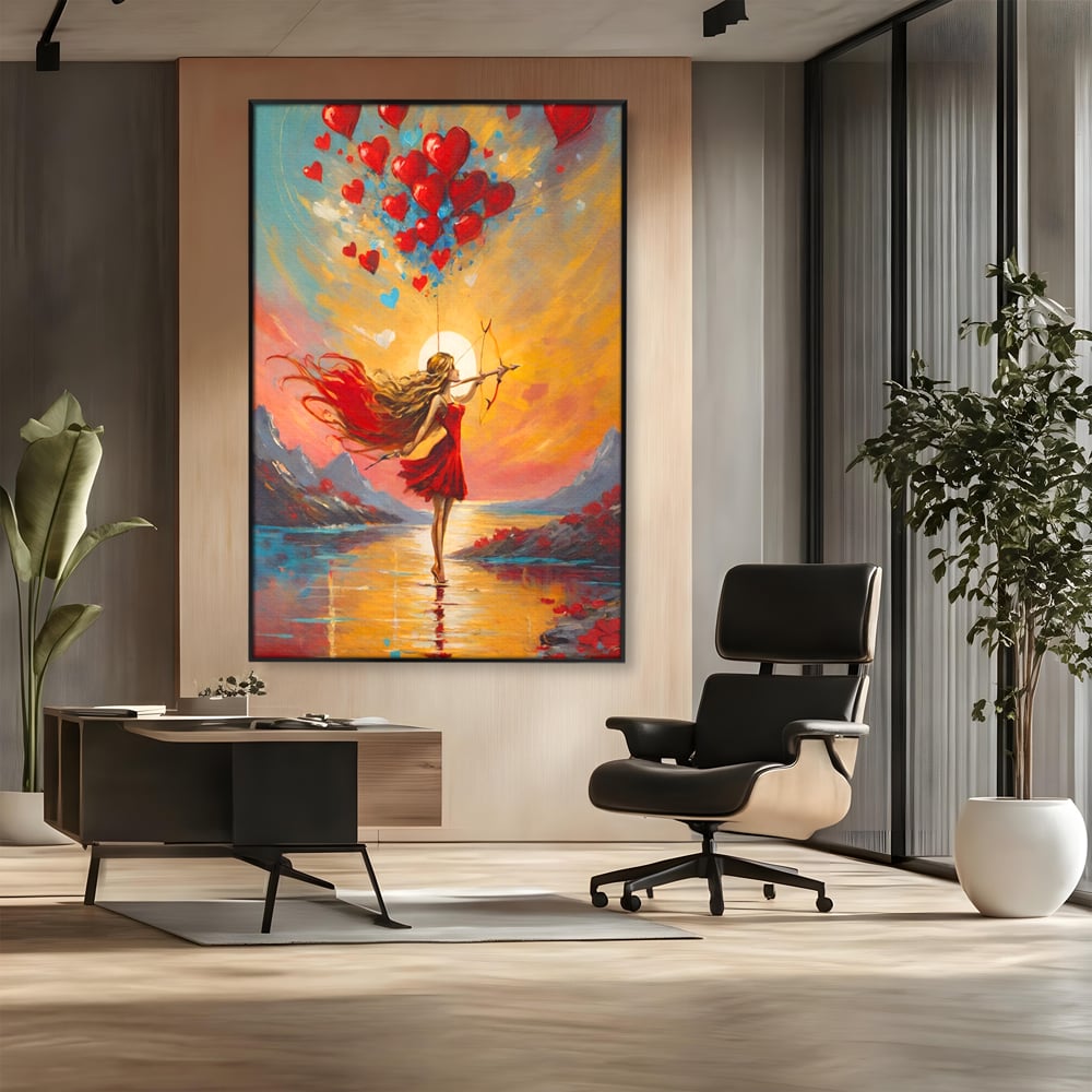 Tablou Canvas Premium, LuxCanva® E1075, Arcasa Iubirii, Dragoste, Inima, Arc, Sageata, Cupidon, Zbor, Putere, Sorinta, Implinire, Magie, Cer, Iubire, Vesnicie, Tandrete, Living, Dormitor