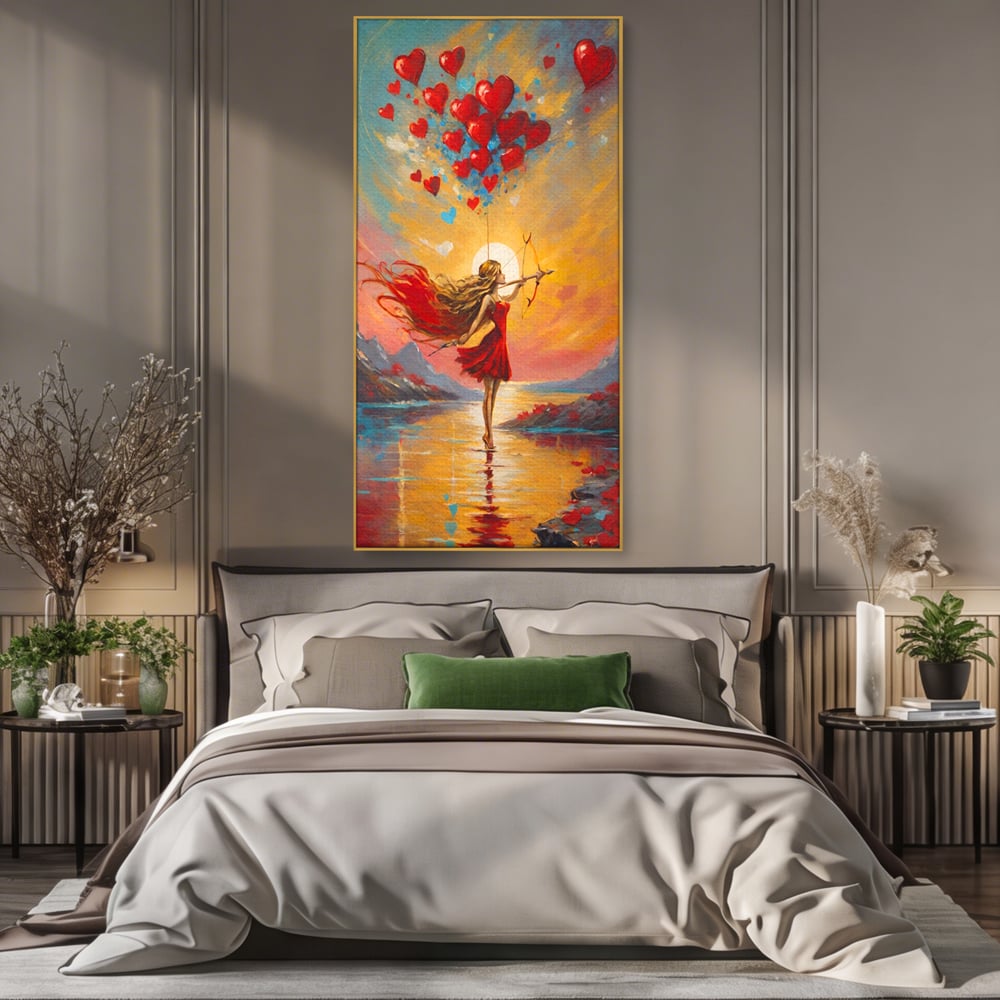 Tablou Canvas Premium, LuxCanva® E1075, Arcasa Iubirii, Dragoste, Inima, Arc, Sageata, Cupidon, Zbor, Putere, Sorinta, Implinire, Magie, Cer, Iubire, Vesnicie, Tandrete, Living, Dormitor