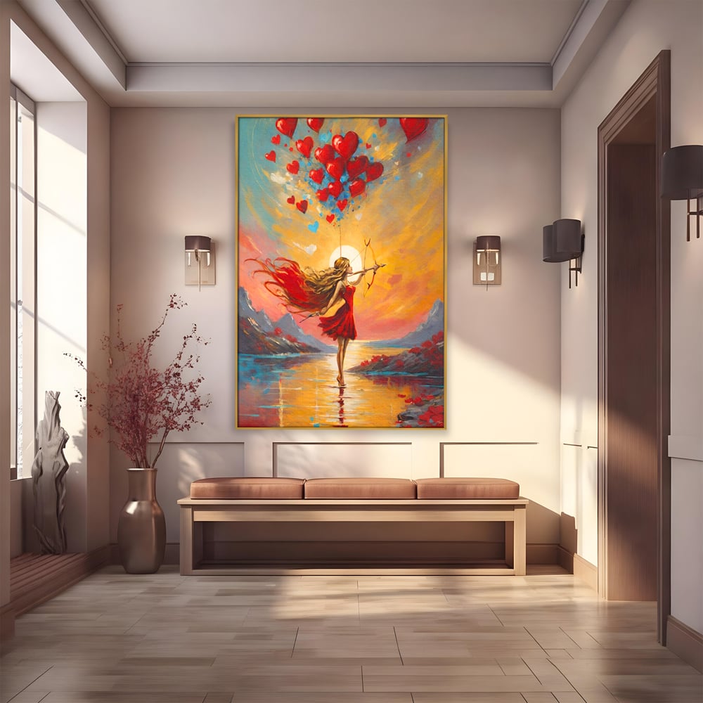 Tablou Canvas Premium, LuxCanva® E1075, Arcasa Iubirii, Dragoste, Inima, Arc, Sageata, Cupidon, Zbor, Putere, Sorinta, Implinire, Magie, Cer, Iubire, Vesnicie, Tandrete, Living, Dormitor