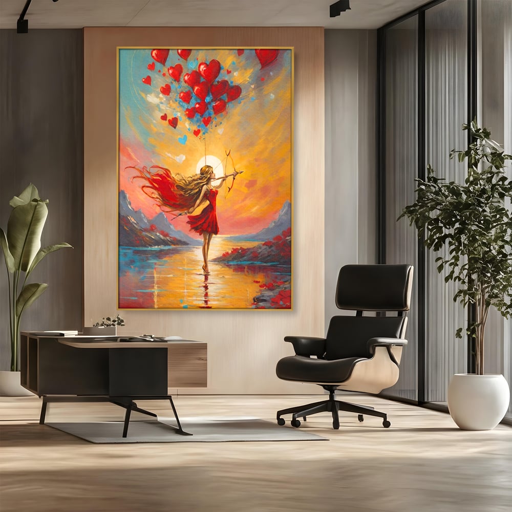Tablou Canvas Premium, LuxCanva® E1075, Arcasa Iubirii, Dragoste, Inima, Arc, Sageata, Cupidon, Zbor, Putere, Sorinta, Implinire, Magie, Cer, Iubire, Vesnicie, Tandrete, Living, Dormitor