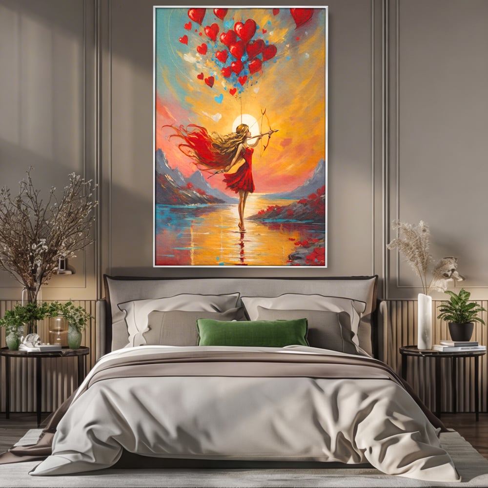 Tablou Canvas Premium, LuxCanva® E1075, Arcasa Iubirii, Dragoste, Inima, Arc, Sageata, Cupidon, Zbor, Putere, Sorinta, Implinire, Magie, Cer, Iubire, Vesnicie, Tandrete, Living, Dormitor