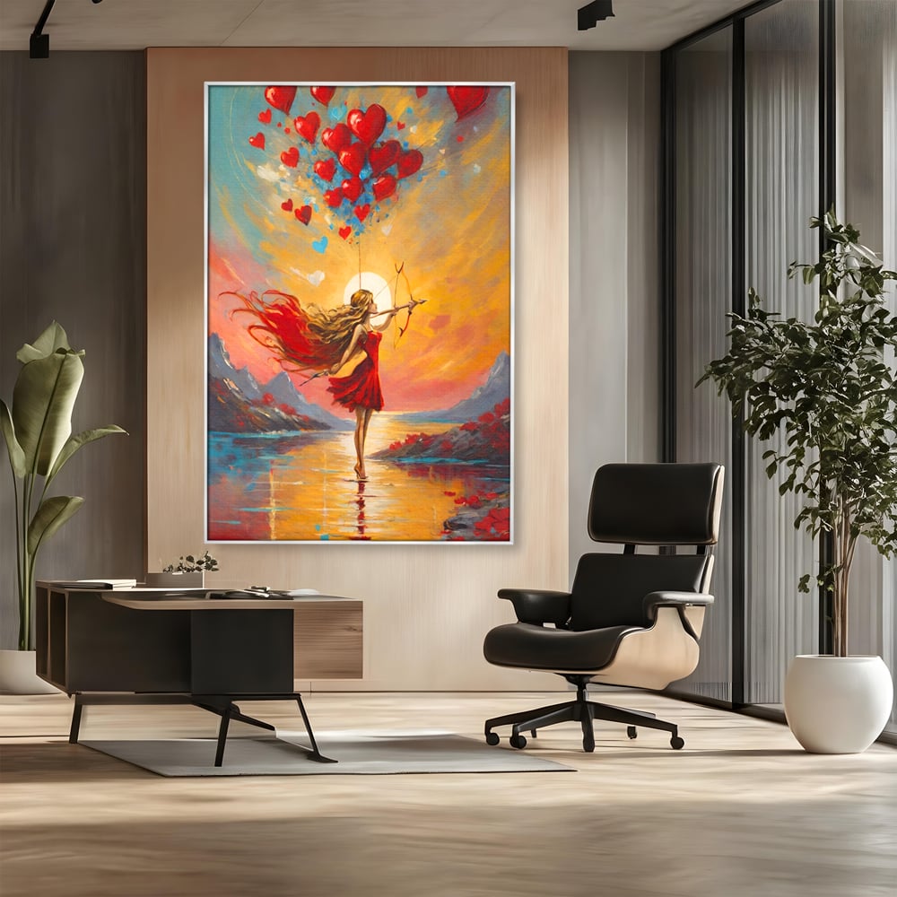 Tablou Canvas Premium, LuxCanva® E1075, Arcasa Iubirii, Dragoste, Inima, Arc, Sageata, Cupidon, Zbor, Putere, Sorinta, Implinire, Magie, Cer, Iubire, Vesnicie, Tandrete, Living, Dormitor