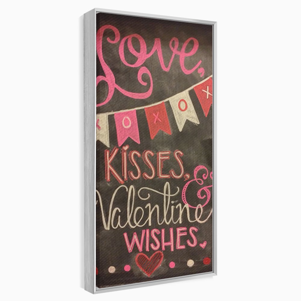 Tablou Canvas Premium, LuxCanva® E1076, XOXO, Cu Iubire, Dragoste, Mesaj, Zi, Indragostiti, Cadou, Litere, Scrisoare, Iubire, Valentine’s Day, Tabla, Scriere, Creta, Living, Dormitor