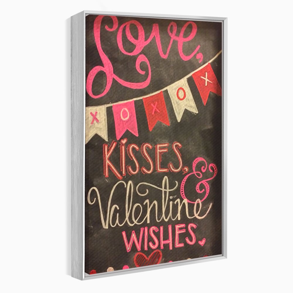 Tablou Canvas Premium, LuxCanva® E1076, XOXO, Cu Iubire, Dragoste, Mesaj, Zi, Indragostiti, Cadou, Litere, Scrisoare, Iubire, Valentine’s Day, Tabla, Scriere, Creta, Living, Dormitor