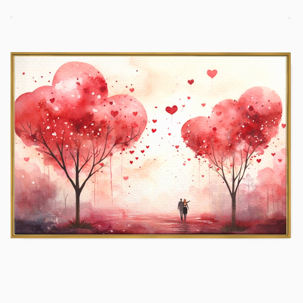 Tablou Canvas Premium, LuxCanva® E1078, Calea Spre Noi, Dragoste, Plimbare, Indragostiti, Parc, Vacanta, Discutie, Declaratii, El, Ea, Cuplu, Fericire, Emotie, Bucurie, Living, Dormitor