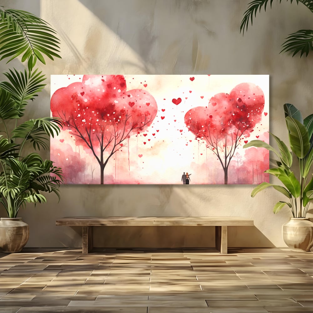 Tablou Canvas Premium, LuxCanva® E1078, Calea Spre Noi, Dragoste, Plimbare, Indragostiti, Parc, Vacanta, Discutie, Declaratii, El, Ea, Cuplu, Fericire, Emotie, Bucurie, Living, Dormitor