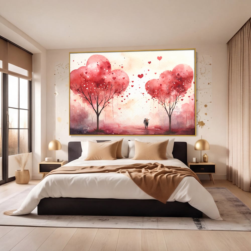Tablou Canvas Premium, LuxCanva® E1078, Calea Spre Noi, Dragoste, Plimbare, Indragostiti, Parc, Vacanta, Discutie, Declaratii, El, Ea, Cuplu, Fericire, Emotie, Bucurie, Living, Dormitor