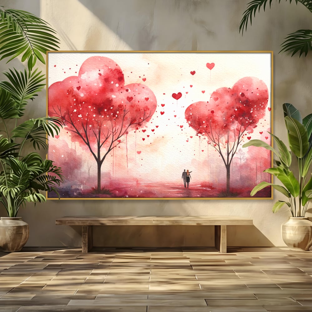 Tablou Canvas Premium, LuxCanva® E1078, Calea Spre Noi, Dragoste, Plimbare, Indragostiti, Parc, Vacanta, Discutie, Declaratii, El, Ea, Cuplu, Fericire, Emotie, Bucurie, Living, Dormitor