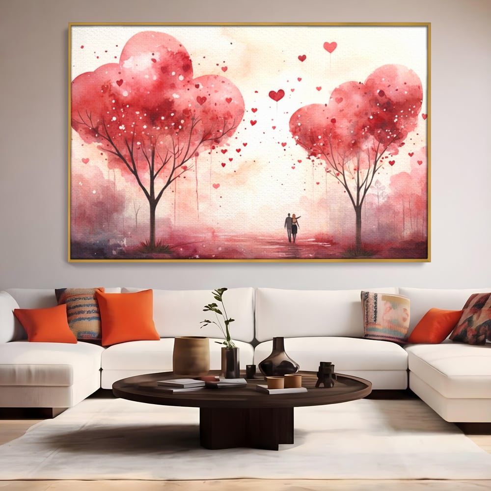 Tablou Canvas Premium, LuxCanva® E1078, Calea Spre Noi, Dragoste, Plimbare, Indragostiti, Parc, Vacanta, Discutie, Declaratii, El, Ea, Cuplu, Fericire, Emotie, Bucurie, Living, Dormitor