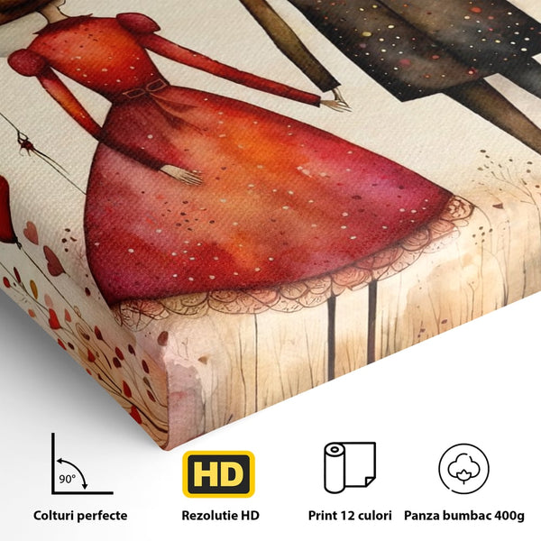 Tablou Canvas Premium, LuxCanva® E1079, Povestea Noastra Sub Luna, Dragoste, Plimbare, Indragostiti, Parc, Tacere, Cer, Luna, Etern, Stele, Pasi, Maini, Emotie, Cuplu, Living, Dormitor