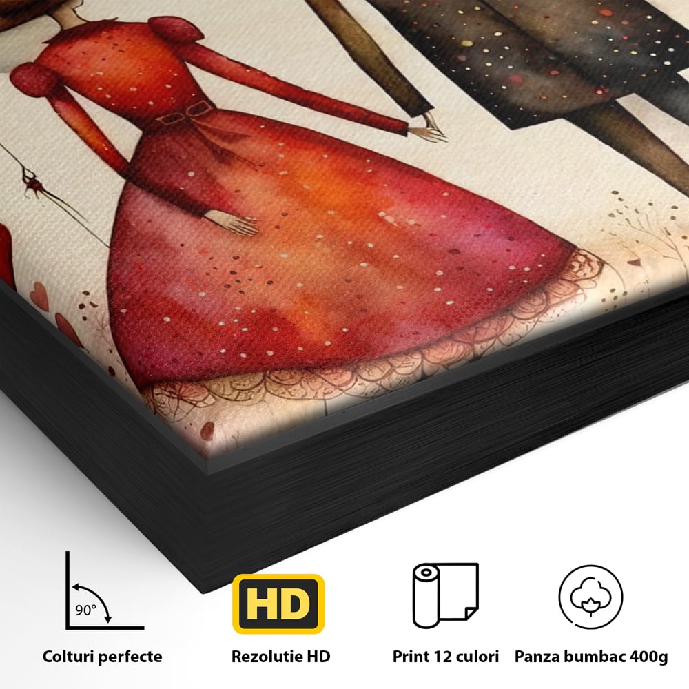 Tablou Canvas Premium, LuxCanva® E1079, Povestea Noastra Sub Luna, Dragoste, Plimbare, Indragostiti, Parc, Tacere, Cer, Luna, Etern, Stele, Pasi, Maini, Emotie, Cuplu, Living, Dormitor