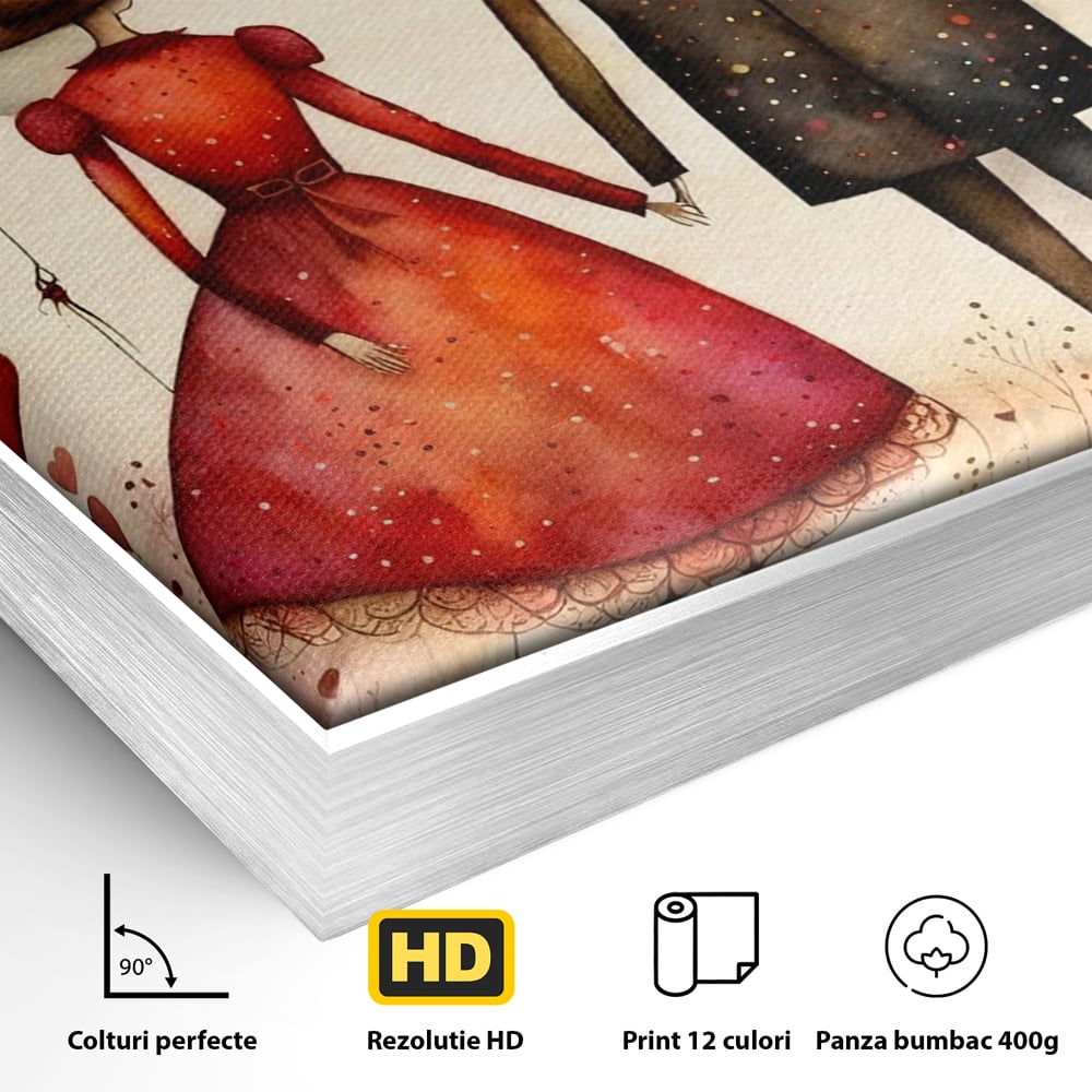 Tablou Canvas Premium, LuxCanva® E1079, Povestea Noastra Sub Luna, Dragoste, Plimbare, Indragostiti, Parc, Tacere, Cer, Luna, Etern, Stele, Pasi, Maini, Emotie, Cuplu, Living, Dormitor