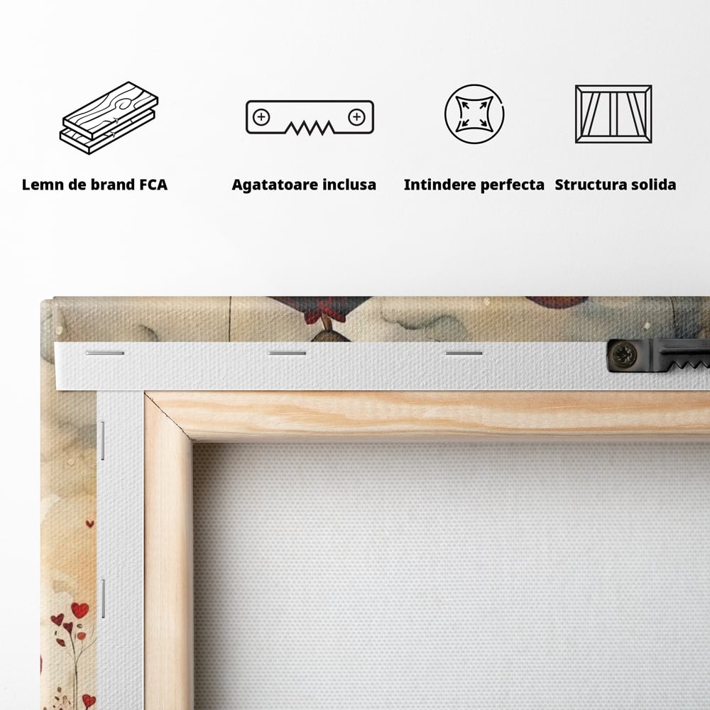 Tablou Canvas Premium, LuxCanva® E1079, Povestea Noastra Sub Luna, Dragoste, Plimbare, Indragostiti, Parc, Tacere, Cer, Luna, Etern, Stele, Pasi, Maini, Emotie, Cuplu, Living, Dormitor