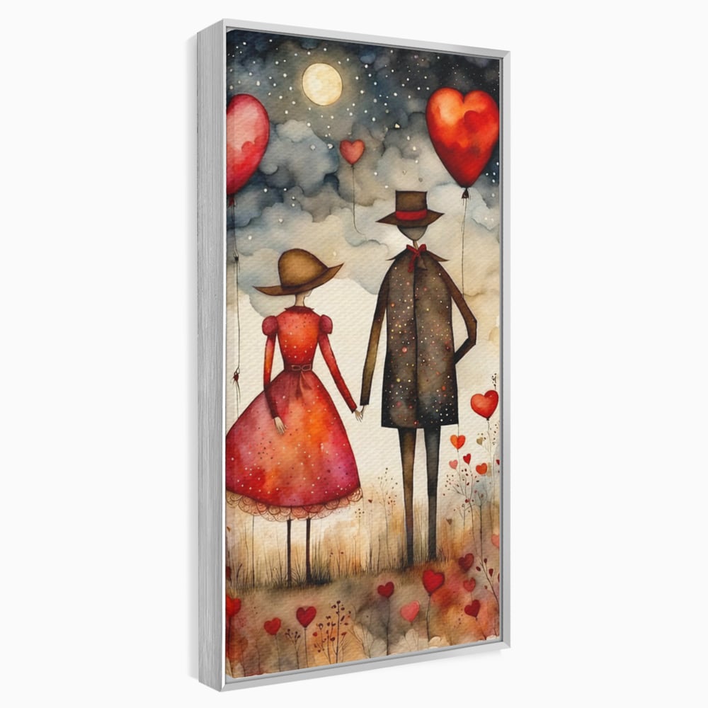 Tablou Canvas Premium, LuxCanva® E1079, Povestea Noastra Sub Luna, Dragoste, Plimbare, Indragostiti, Parc, Tacere, Cer, Luna, Etern, Stele, Pasi, Maini, Emotie, Cuplu, Living, Dormitor