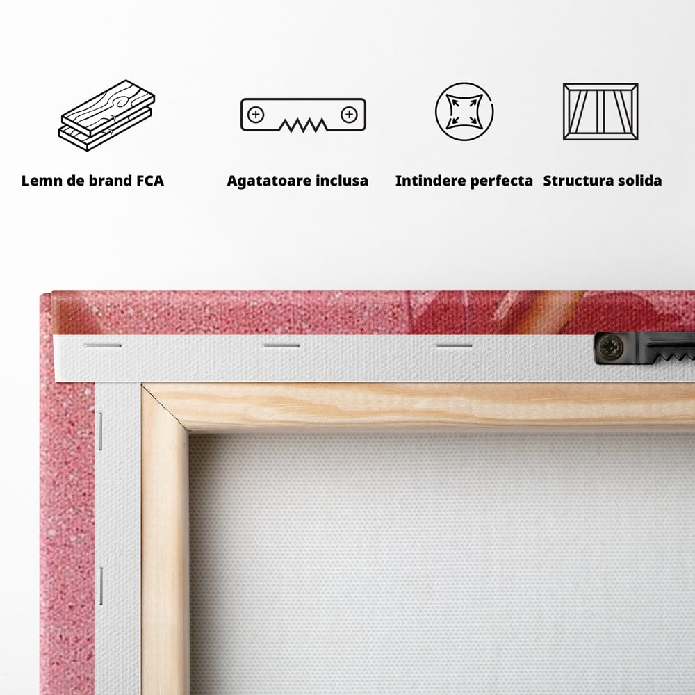 Tablou Canvas Premium, LuxCanva® E1081, Firul Dragostei, Dragoste, Inima, Roz, Fir, Atarnat, Mana, Degete, Daruire, Iubire, Valentine’s Day, Catifea, Promisiune, Living, Dormitor