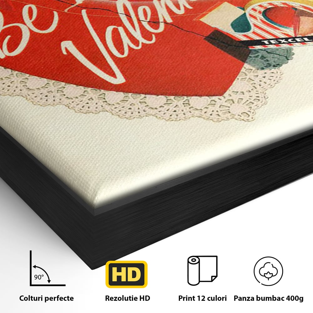 Tablou Canvas Premium, LuxCanva® E1083, Colajul Iubirii, Dragoste, Inima, Arta, Iubire, Clasic, Vintage, Retro, Felicitare, Nostalgie, Handmade, Maini, Degete, Living, Dormitor