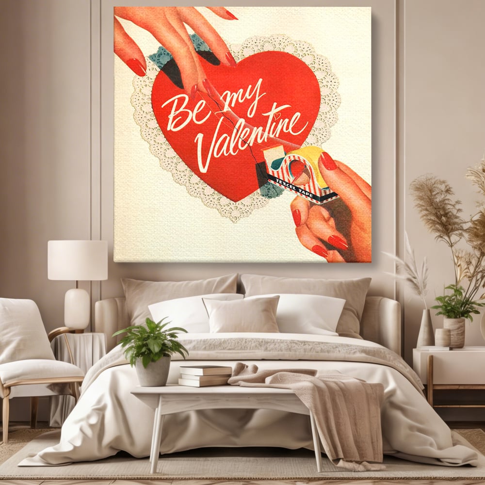 Tablou Canvas Premium, LuxCanva® E1083, Colajul Iubirii, Dragoste, Inima, Arta, Iubire, Clasic, Vintage, Retro, Felicitare, Nostalgie, Handmade, Maini, Degete, Living, Dormitor