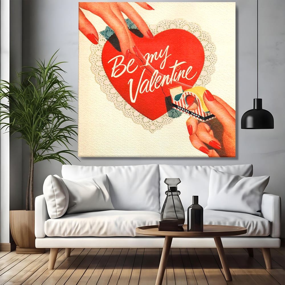 Tablou Canvas Premium, LuxCanva® E1083, Colajul Iubirii, Dragoste, Inima, Arta, Iubire, Clasic, Vintage, Retro, Felicitare, Nostalgie, Handmade, Maini, Degete, Living, Dormitor